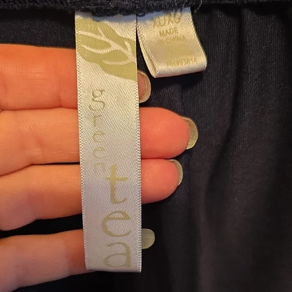 GreenTea Women's Dark Joggers with Sky Blue Drawstring - Picture 5 of 9